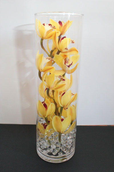 Orchideenvase mit Gelkugeln